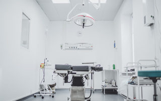 Image of a white hospital operating room