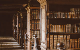 Image of bookshelves in a legal library