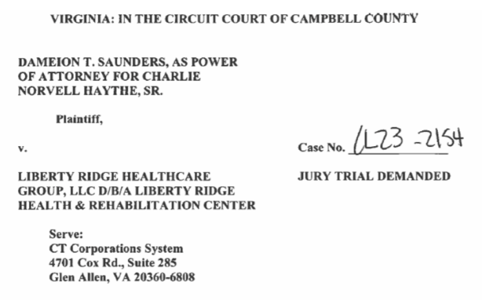 Saunders v. Liberty Ridge Healthcare Group Case